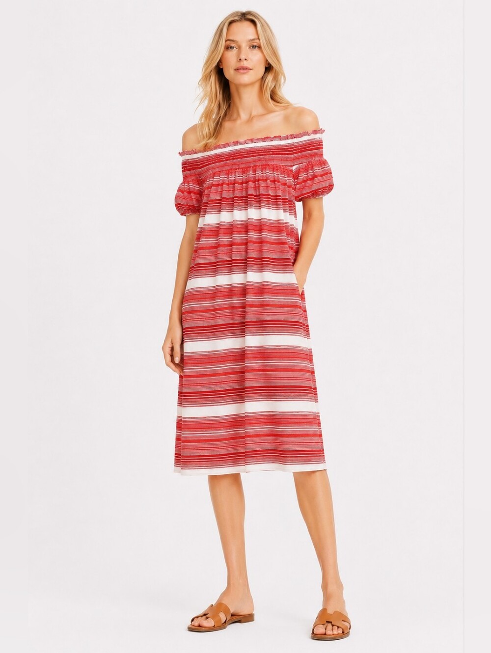 NWT Zara Red / White Striped Dress